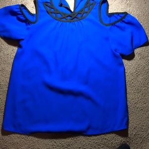 Silk like blue shirt